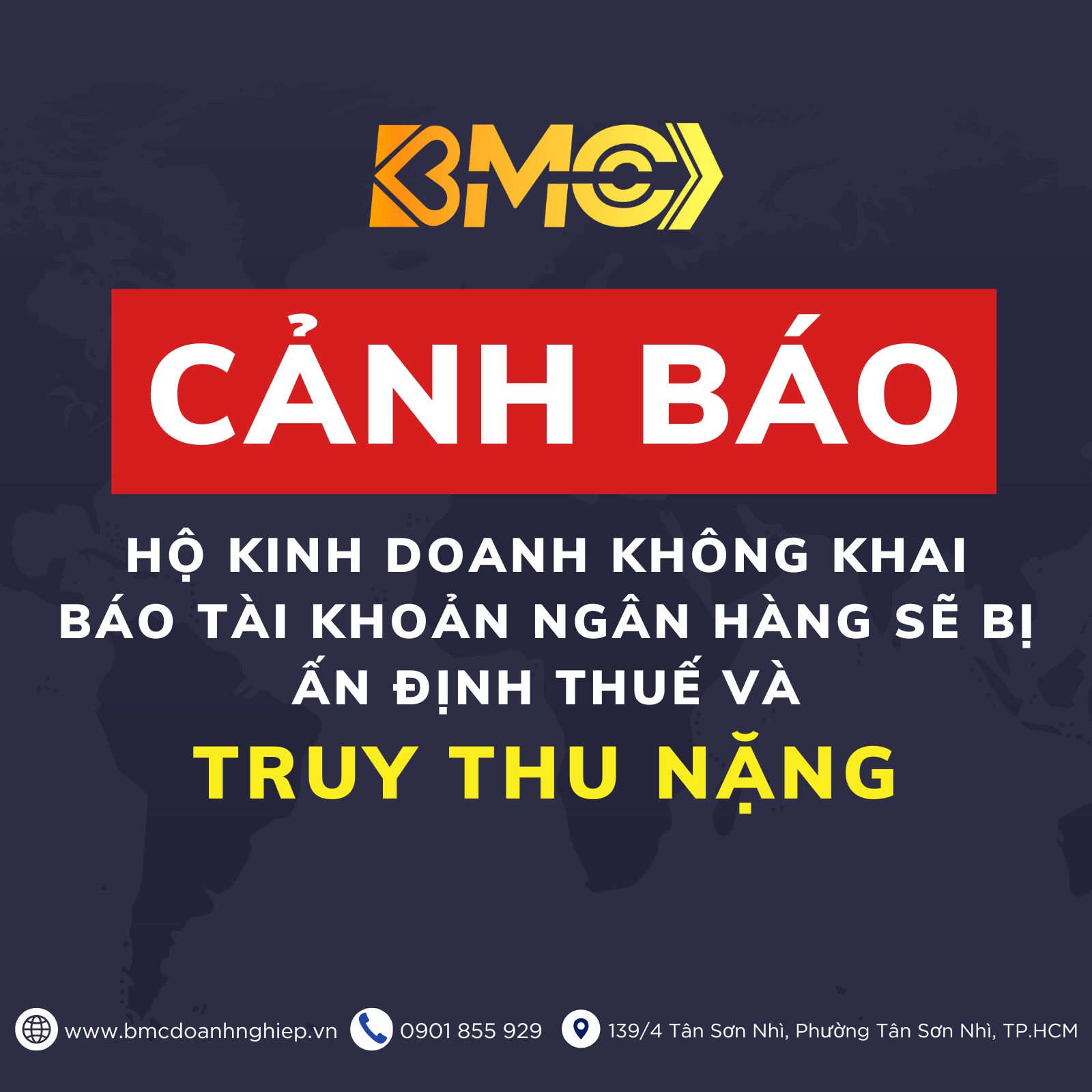 🚨 CẢNH BÁO: HỘ KINH DOANH KHÔNG KHAI BÁO TÀI KHOẢN NGÂN HÀNG SẼ BỊ ẤN ĐỊNH THUẾ VÀ TRUY THU NẶNG