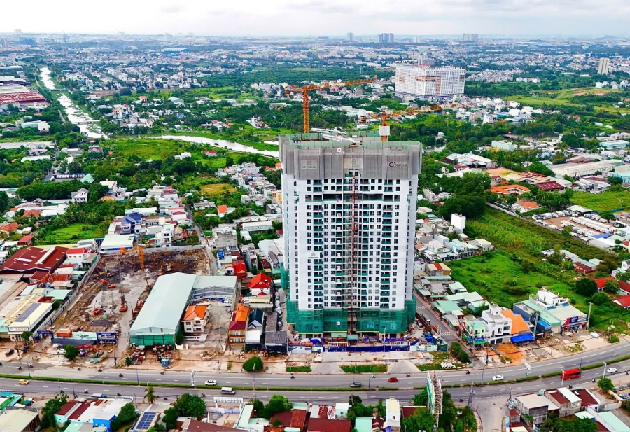 THE EMERALD 68 – TIẾN ĐỘ ẤN TƯỢNG, MẶT TIỀN QL13 NỔI BẬT